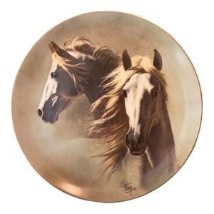 1983 Fred Stone The Andalusian Horse 2nd Issue Plate 9.25" Porcelain #1871 Gold